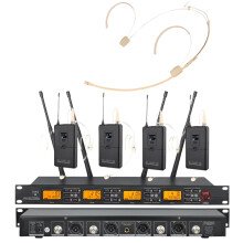 Professional UHF Wireless Headset Microphone System - 4 Channel, 640-690MHz Frequency, Includes UR4000 Head Mic