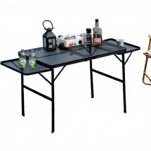 Portable Aluminum Alloy Folding Camping Table with Grid Design - Lightweight for Picnics, Hiking, and Outdoor Adventures