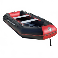 4-persoons PVC opblaasbare visboot met houten lattenbodem en peddels Recreatieve kajakponton