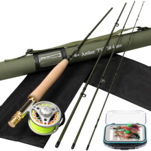 Green Archer WF3F Fly Line & Silver 20lb 50yds Combo with ALC 3/4 Reel