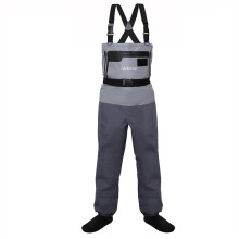 Unisex 5-Layer Breathable Waterproof Fly Fishing Chest Waders with Stocking Foot
