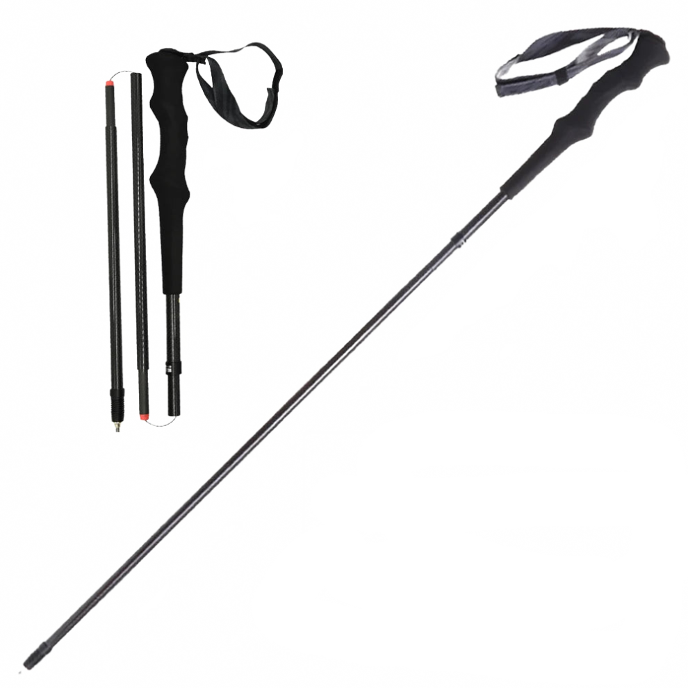 Ultralight 100% Carbon Fiber 3-Section Foldable Trekking Poles - Portable Walking & Climbing Sticks For Hiking & Travel 7445039350321
