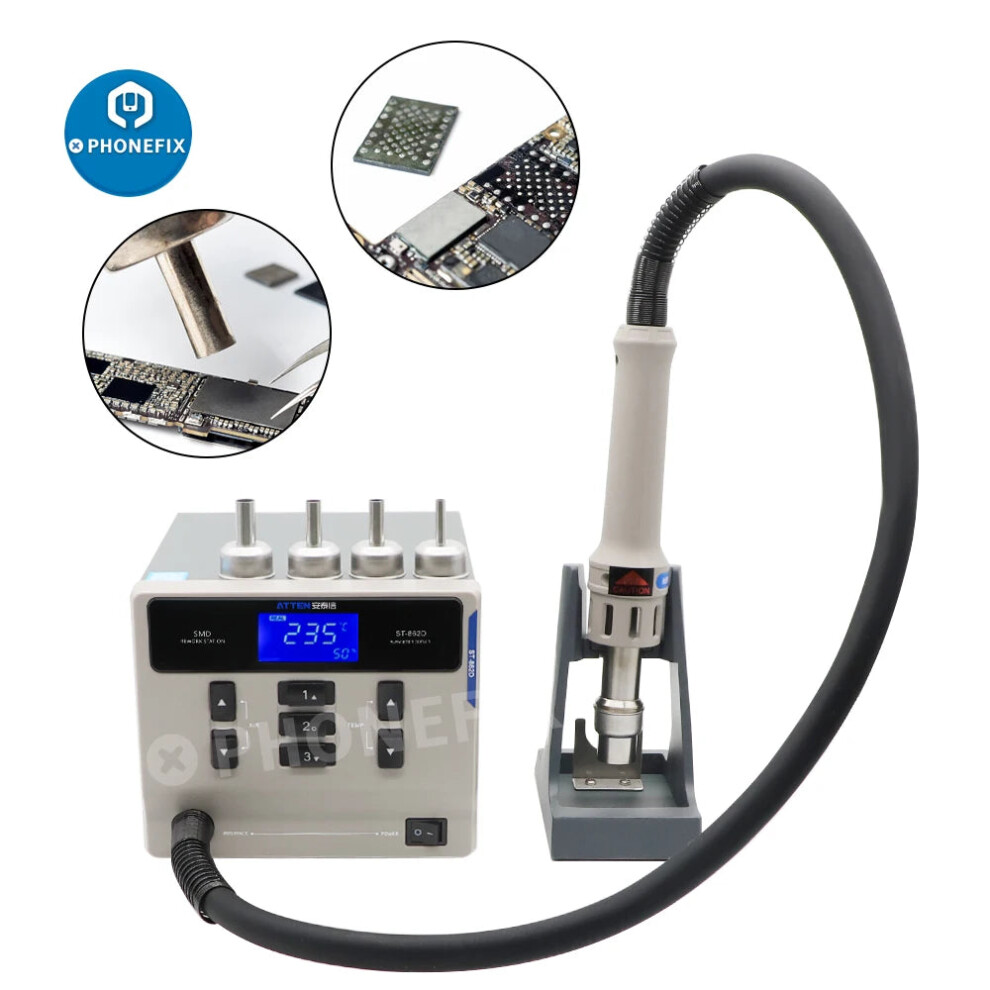 Atten St-862D 1000W Hot Air Gun With Digital Display - Bga Rework Station & Automatic Sleep Desoldering Station (110V/220V) 7445026931984