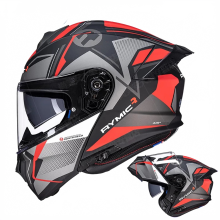 Rymic Flip-Up Motorcycle Helmet with Double Lens - DOT & ECE Certified, Anti-Glare Colored Lens for Motocross Racing