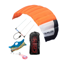 Professional 3-Sqm Triple Line Power Traction Kite with 3x20m 390lb Flying Lines & Control Bar for Kitesurfing and Kiteboarding Training