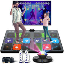 Wireless Double Controller Dance Mat Game - Anti-Slip Folding Fitness Carpet for TV & PC Family Sports