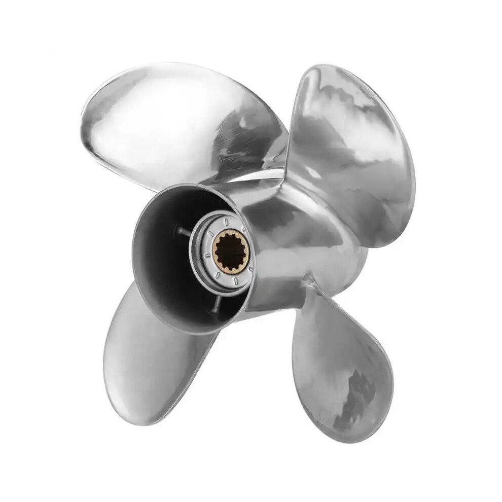 Premium 4-Blade Stainless Steel Outboard Propeller For Yamaha 25-60Hp Engines - 11.5 X 8X12in 726084725942