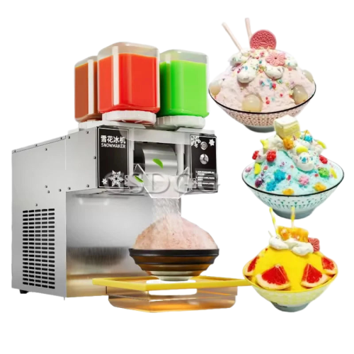 Compact 4-Flavor Snowflake Ice Maker for 2024 - Perfect for Dessert Shops