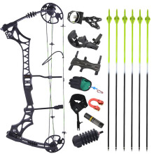 M129 Compound Bow Set: 30-70lbs Pulley Bow with SP 500 Carbon Arrows & 5-Pin Sight for Outdoor Archery & Hunting