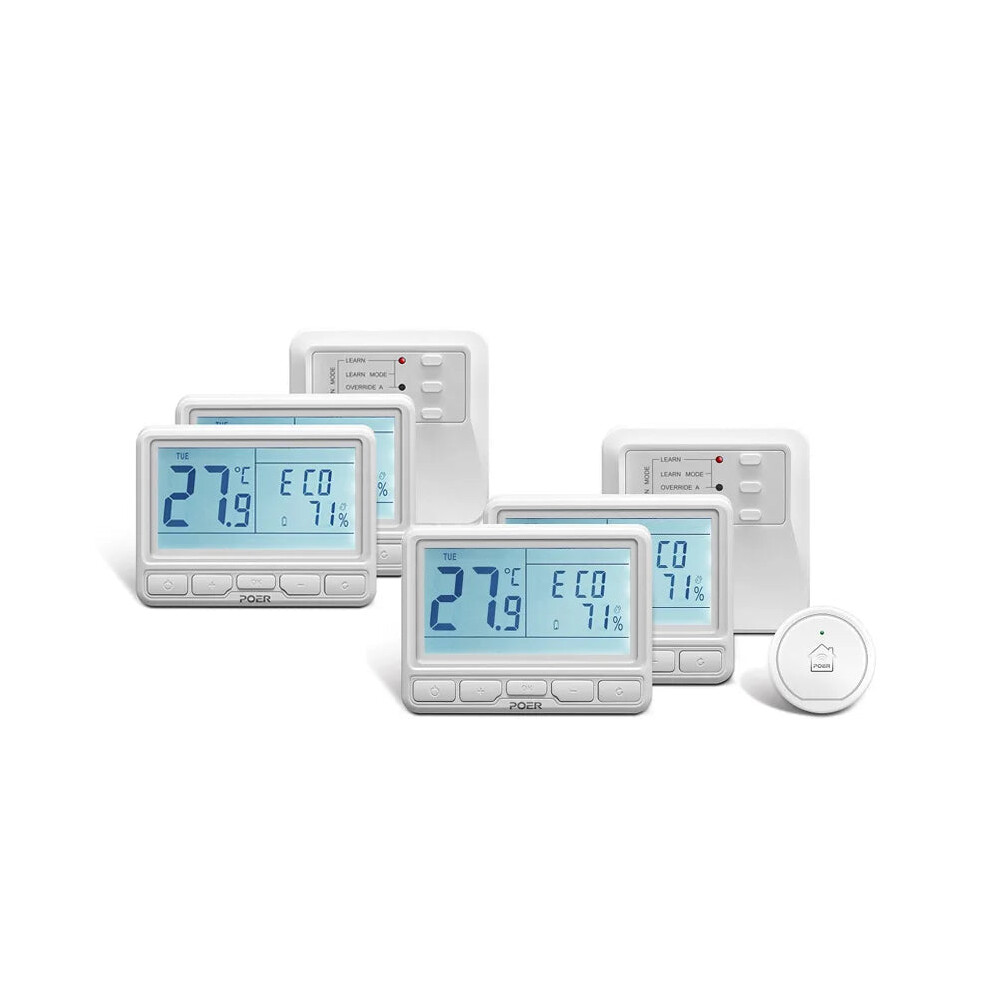 Smart App-Controlled Weekly Programmable Thermoregulator For Underfloor Heating With 4 Thermostats 744110836288