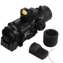 Precision 4x Fixed Dual Purpose Rifle Scope with Integrated Mini Red Dot Sight for Hunting & Shooting