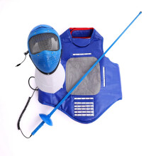 Kids' Electric Fencing Training Set: Plastic Mask, Weapon, and PU Vest
