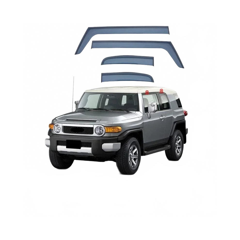 Fj Cruiser 2005-2014 Side Window Visor Rain Guard & Weather Shield Deflectors 711181412574