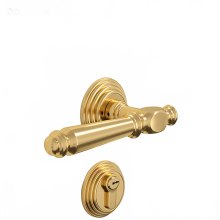 Sleek Brass Door Lock Set for Modern French Interior - Stylish Bedroom & Living Room Handle