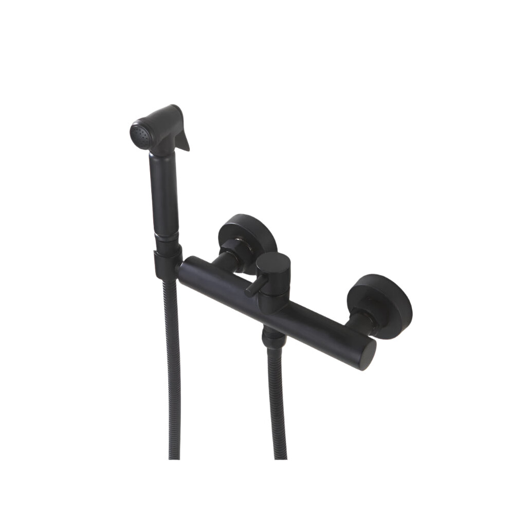 Elegant Matte Black Handheld Bidet Spray Set with Hot & Cold Mixer Valve and Hose for Modern Bathrooms-image-OPC-PMGHGDD-NEW