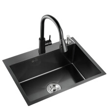 304 Black Stainless Steel Nano Kitchen Sink with Easy-Install Tap & Soap Dispenser - Complete Kitchen Solution
