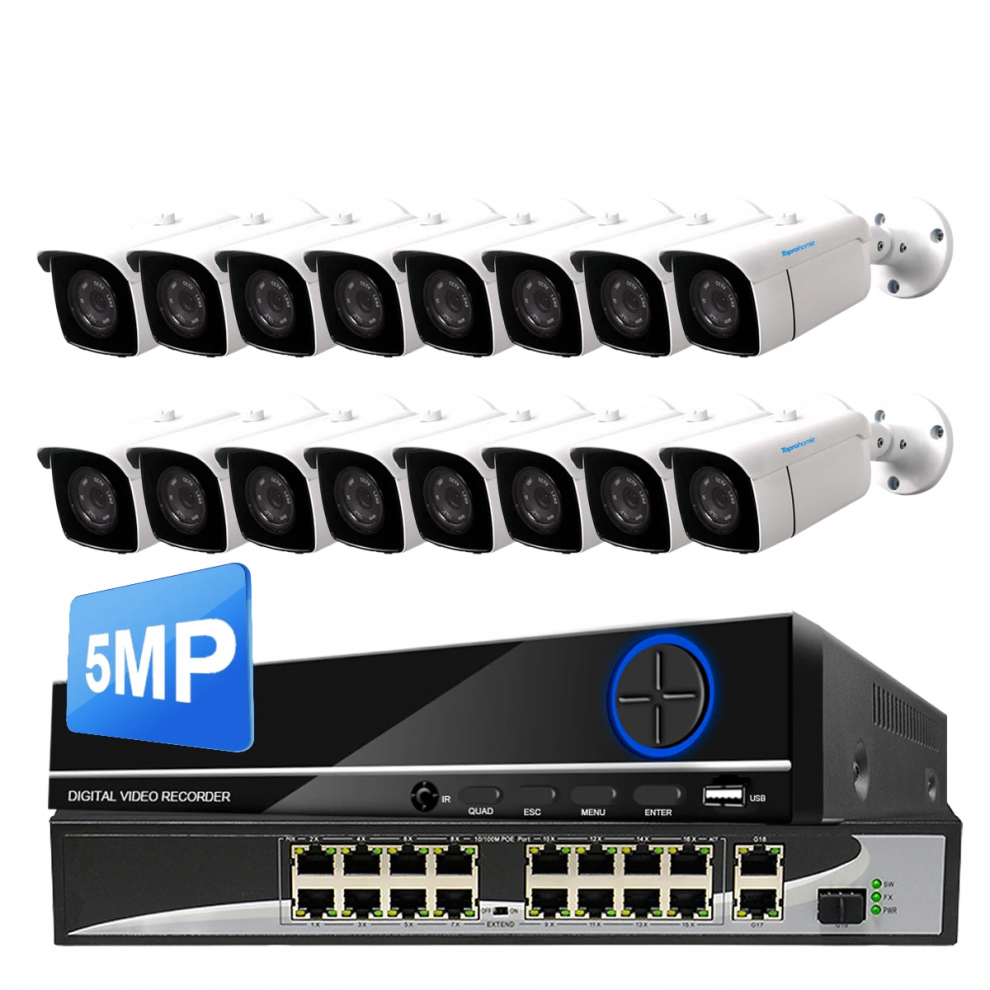 Toprohomie 16-Channel 4K Poe Nvr Kit With Ai Human Detection, 5Mp/4Mp Outdoor Ip Cameras & 4Tb Storage 744759491077