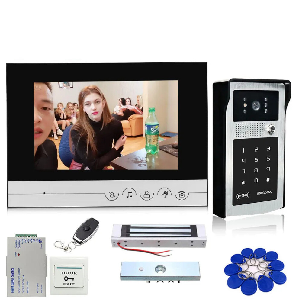 7-Inch Wired Video Door Phone Intercom System With Rfid, Password Protection, And Electric Magnetic Lock 313020630684