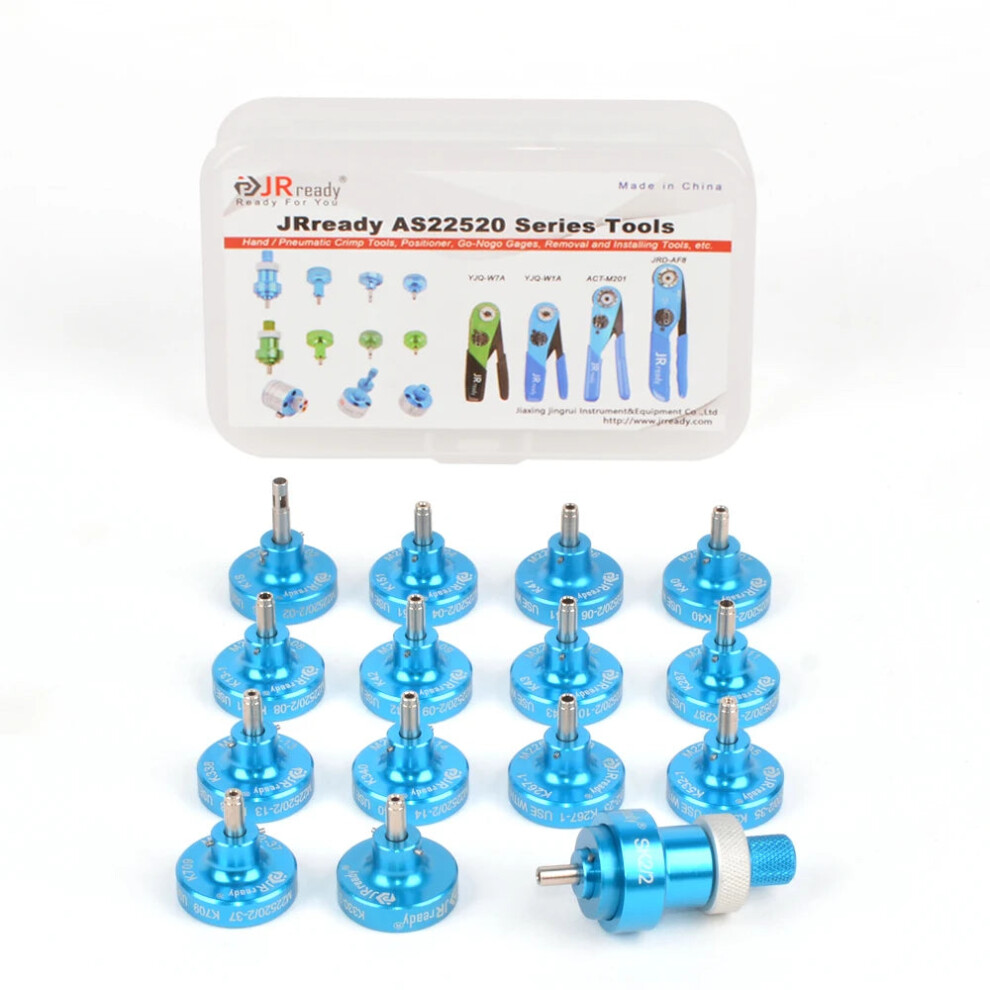 Jrready St5137 M22520/2-01 K Series 15-Piece Positioner Kit For Mh800/Mh992/Wa22 Cable Crimp Tools, Compatible With 20-32 Awg Wire 744759323613