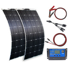 Versatile 200W Solar Power Kit: Flexible Monocrystalline Panels for Home Use - IP67 Rated, 100W to 400W Options, 12V/24V/48V Compatibility