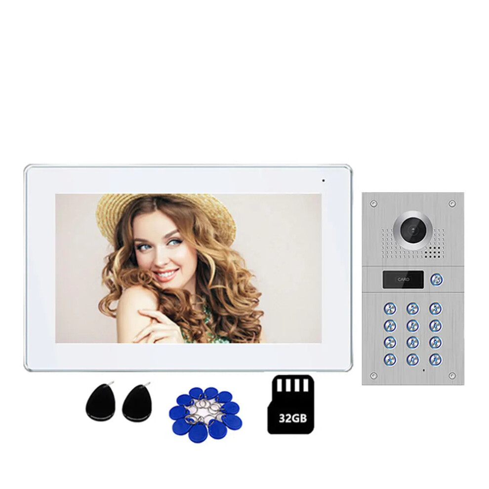 Tuya Smart 10-Inch Wireless Wifi Ip Video Doorbell Intercom System With Dual 1080P Touchscreen Monitors & Wired Password Unlock 7445015438456