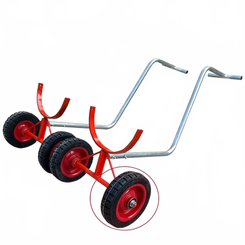 Heavy Duty Fire Pipe Transport Trolley - Four Wheel Push & Pull Trailer for Efficient Pipe Handling