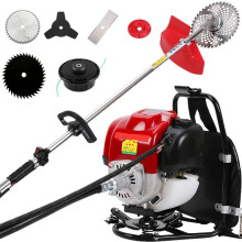 Premium 6-in-1 Multi-Tool Backpack Brush Cutter with 4-Stroke FK35 Engine Petrol Strimmer & Grass Cutter