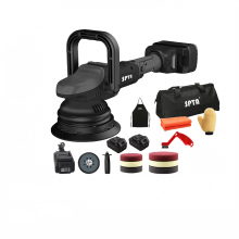 SPTA 18V Cordless Dual Action Car Polisher, 5-Inch, 15mm Orbit, Variable Speed, 4000mAh Battery
