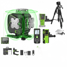 Huepar 4D 16-Line Self-Leveling Laser Level with Bluetooth Remote & LCD Screen for Precision Tiling