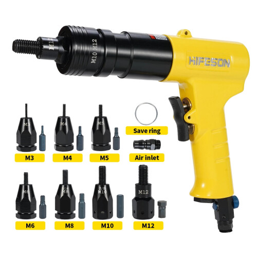 Pneumatic Rivet Nut Gun: Versatile Rivnut Tool for M3-M12 Threaded Inserts