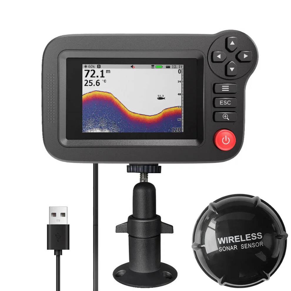 Compact 3.5-Inch Color Screen Professional Underwater Fish Finder Sonar For Boat Fishing 313107977916