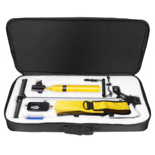 Compact 0.5L Mini Scuba Diving Tank Set with Hand Pump - Yellow Oxygen Cylinder & Respirator for Snorkeling and Breath Diving