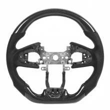 Premium geperforeerd carbon lederen stuurwiel met zwarte stiksels voor Honda FC Type R FK8 (2016-2020)