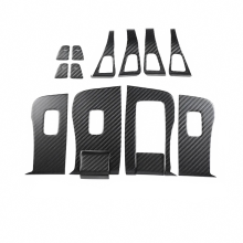 14-Piece Real Carbon Fiber Window Door Pull Handle & Lift Switch Button Frame Cover Trim for Tesla Model 3/Y (2017-2023)