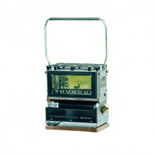 Compacte roestvrijstalen kerosine-observatieoven - Mini-bureau-olielampkachel met kijkvenster