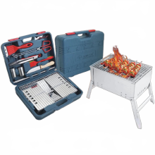 Compact Stainless Steel Portable BBQ Grill & Camping Stove Set