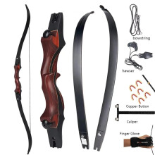 Toparchery 58'' ILF Recurve Bow - 15'' Riser, Takedown Design, Right-Handed with Copper Buckle Set for Outdoor Hunting & Practice (20-50lbs)