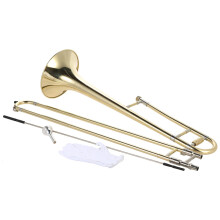 Premium Silver Trumpet Alto Trombone - Bb Tone Wind Instrument with Cupronickel Mouthpiece & Gloves