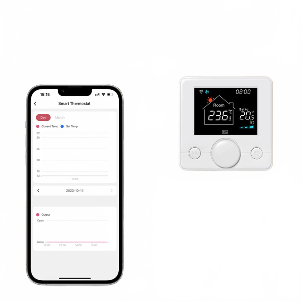 Wifi Smart Thermostat With Weekly Programming, Child Lock, Temperature Control For Wall-Hung Boilers, Voice & App Enabled 705353810206