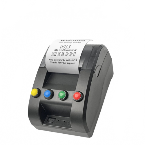 Wireless Queue Call Management System Thermal Printer Paper Roll - Customizable Ticket Text, Logo & Language Support