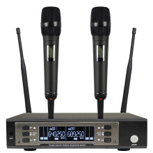 Dual Handheld Wireless Dynamic Microphone System - High-Quality Professional Audio for Live Performances