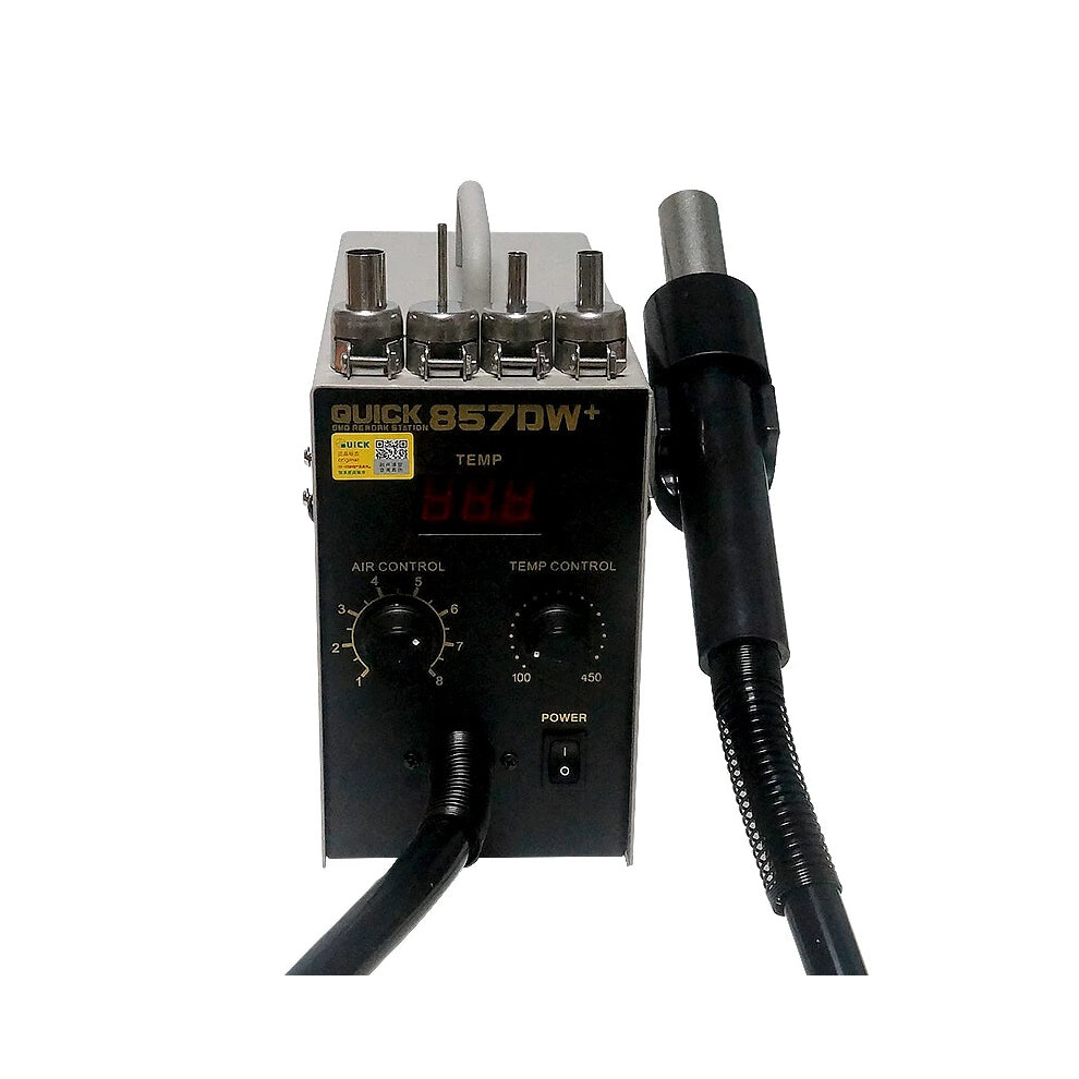Quick 857Dw 850W Adjustable Soldering Station With Helical Wind Hot Air Gun For Smd Rework 7445021972920
