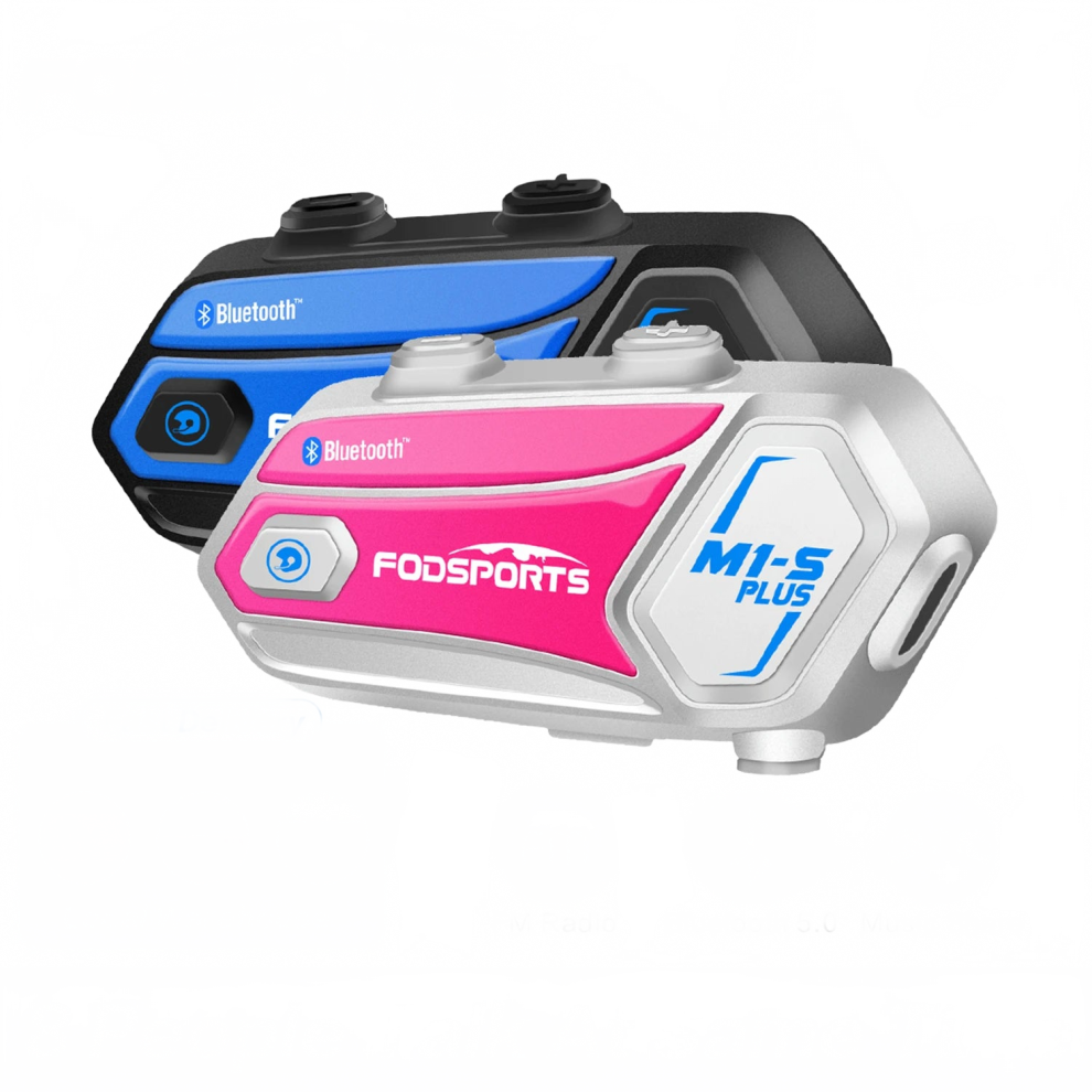 Fodsports M1-S Plus Bluetooth Helmet Intercom - Dual Pack Wireless Bt5.0 Headset With Fm Radio & Music Sharing For Motorcycles 313028113165