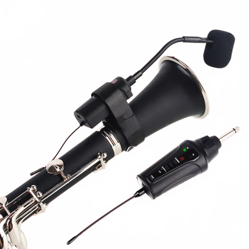 UHF Wireless Gooseneck Clarinet Microphone System with Receiver & Transmitter