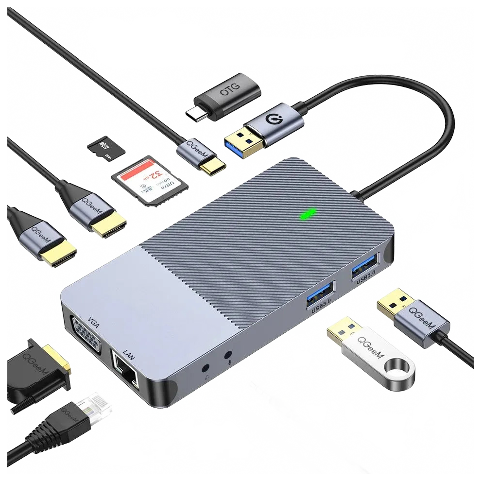 Usb-C Docking Station With Dual Hdmi Displaylink Adapter For Lenovo Thinkpad, Hp, Dell Xps, And Macbook M1/M2 705353266195