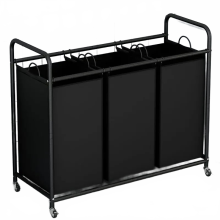Large Blue Storage Rack & Laundry Basket for Home Organization