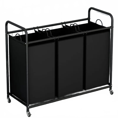 Large Blue Storage Rack & Laundry Basket for Home Organization