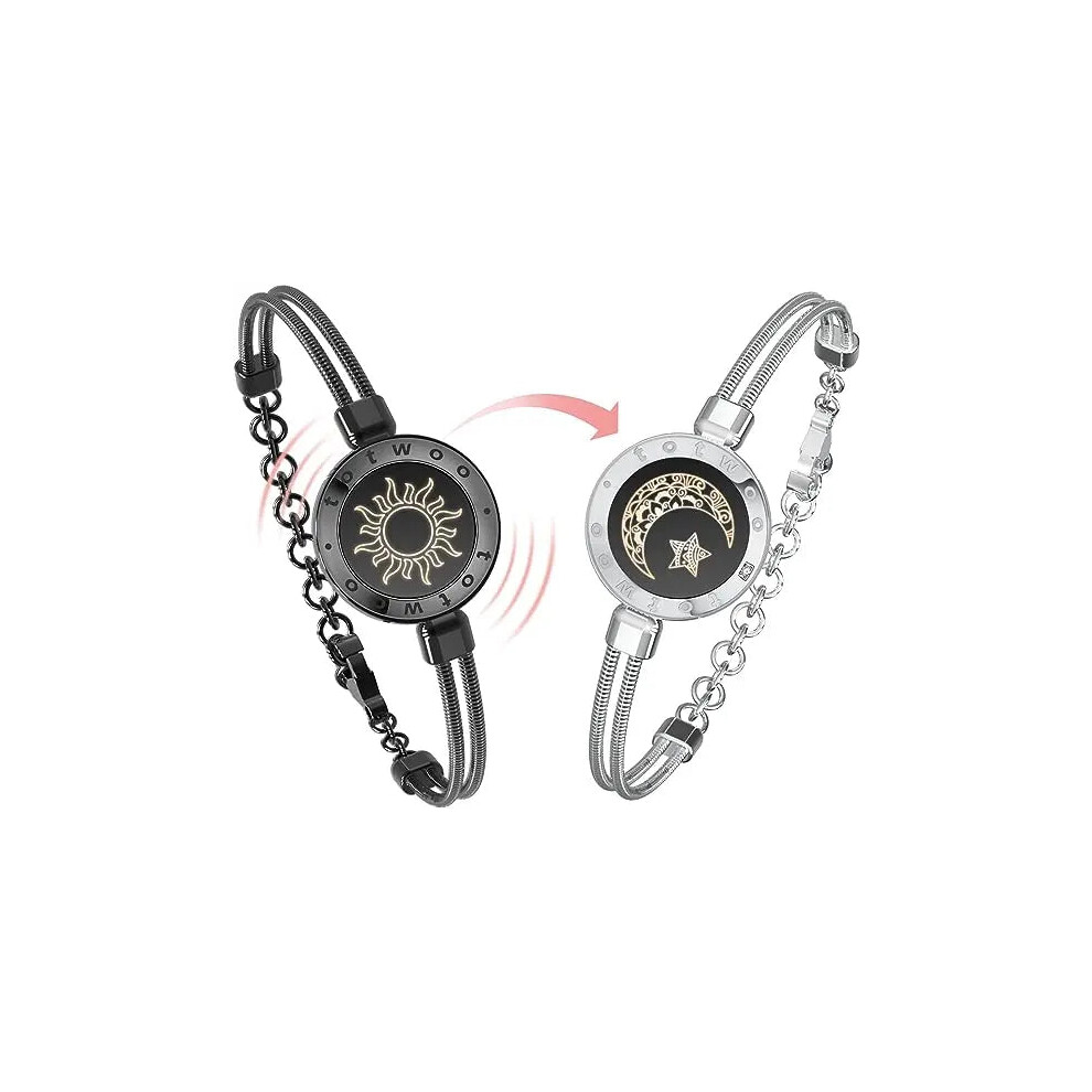 Totwoo Long Distance Touch Bracelets For Couples - Vibration & Light-Up Bluetooth Pairing Jewelry 711181460971