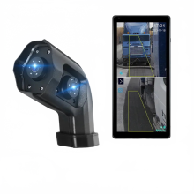 Podofo 10 Car Side View Vertical Monitor with Dual Cam DVR - Touch Screen Electronic Rearview Mirror for Trucks, BSD, IP68 Waterproof