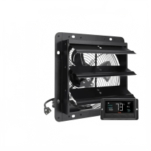 ETL Listed Shutter Exhaust Fan with Temperature & Humidity Controller for Optimal Ventilation and Cooling in Greenhouses, Garages, and Sheds